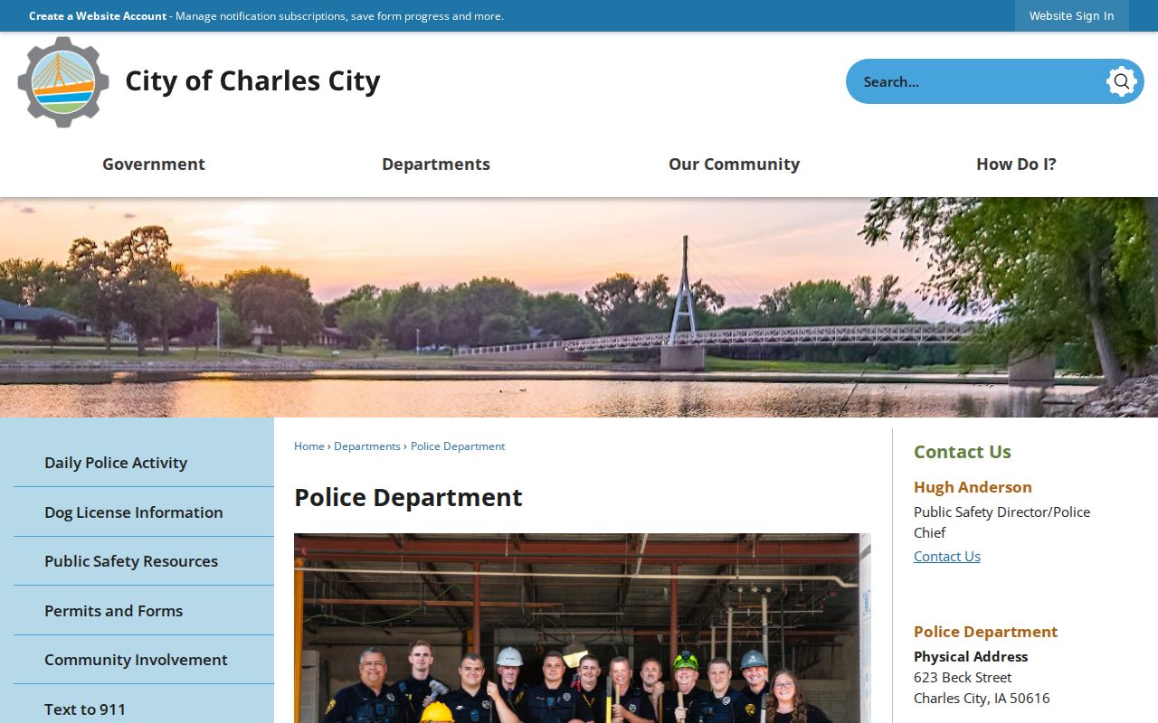 Charles City warrant records police contact source